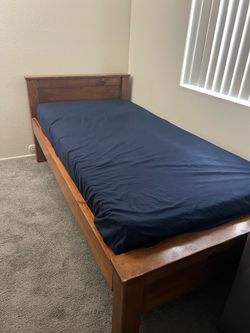 Twin bed with mattress