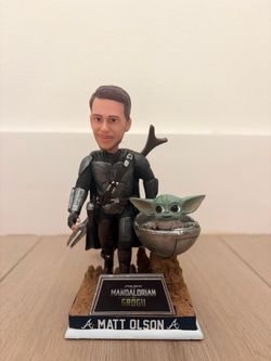 Star Wars Mandalorian Grogu Matt Olson Atlanta Braves Collectible Bobblehead