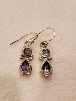 Amethyst sterling silver earrings