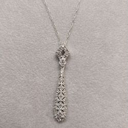 White Gold Diamond Necklace  Wedding