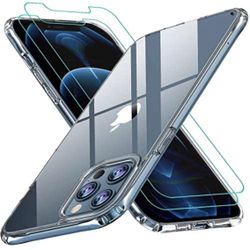 Crystal Clear iPhone 12 Case With 2 Screen Protectors