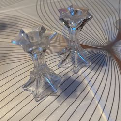 Crystal Candlestick Holders. Like New 