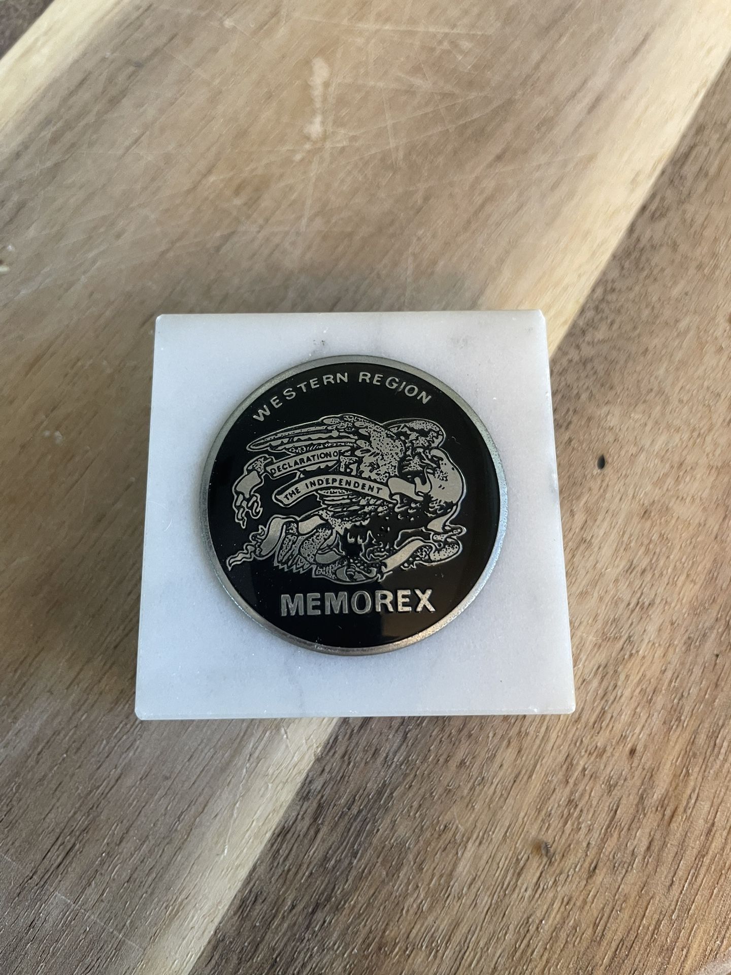 Western Union Memorex Seal on Marble Base