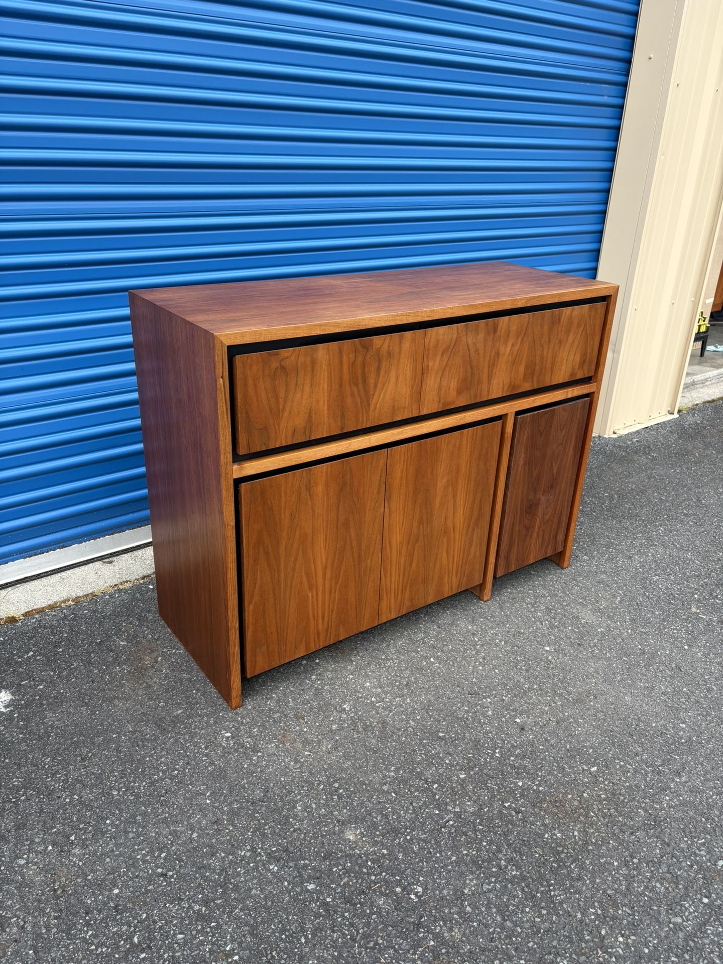 Mid Century Modern Walnut Record Cabinet