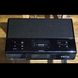iHome Portable Speaker Alarm Clock System for iPhone,Ipod Model iP27BR Tested