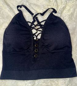 Black Lace-Up Bralette Crop Top