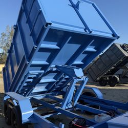 New 8x4x12 Scissor Lift Hydraulic Dump Trailer With Ramps & Toolbox 💎