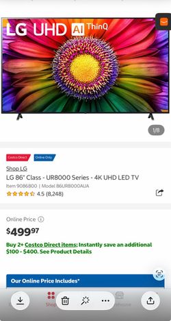 Moving Sale : LG TV (86), Samsung Sound Bar and TV cadenza
