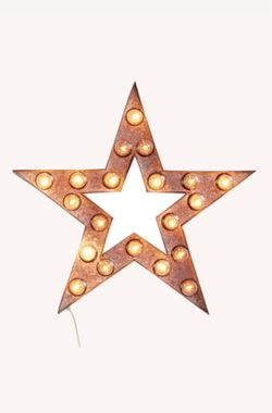 Pottery Barn Lit Galvanized Iron Star Wall Art