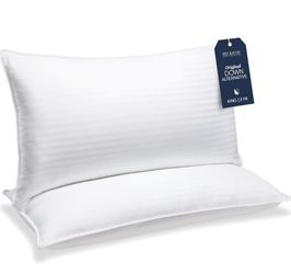 Beckham Hotel Collection Bed Pillows King Size Set of 2 - Down Alternative Pillow for Back, Stomach or Side Sleepers open box new selling for only $40