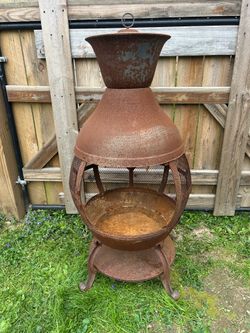Rustic Metal Outdoor Fireplace