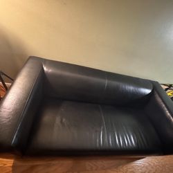 IKEA Black Leather Sofa
