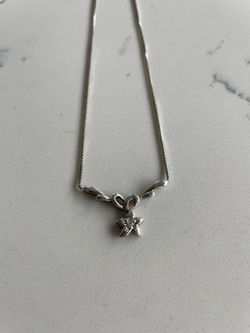 Sterling Silver Floral Necklace 16”