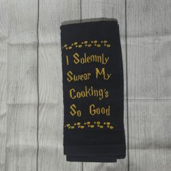 Embroidered Harry potter inspired kitchen towel