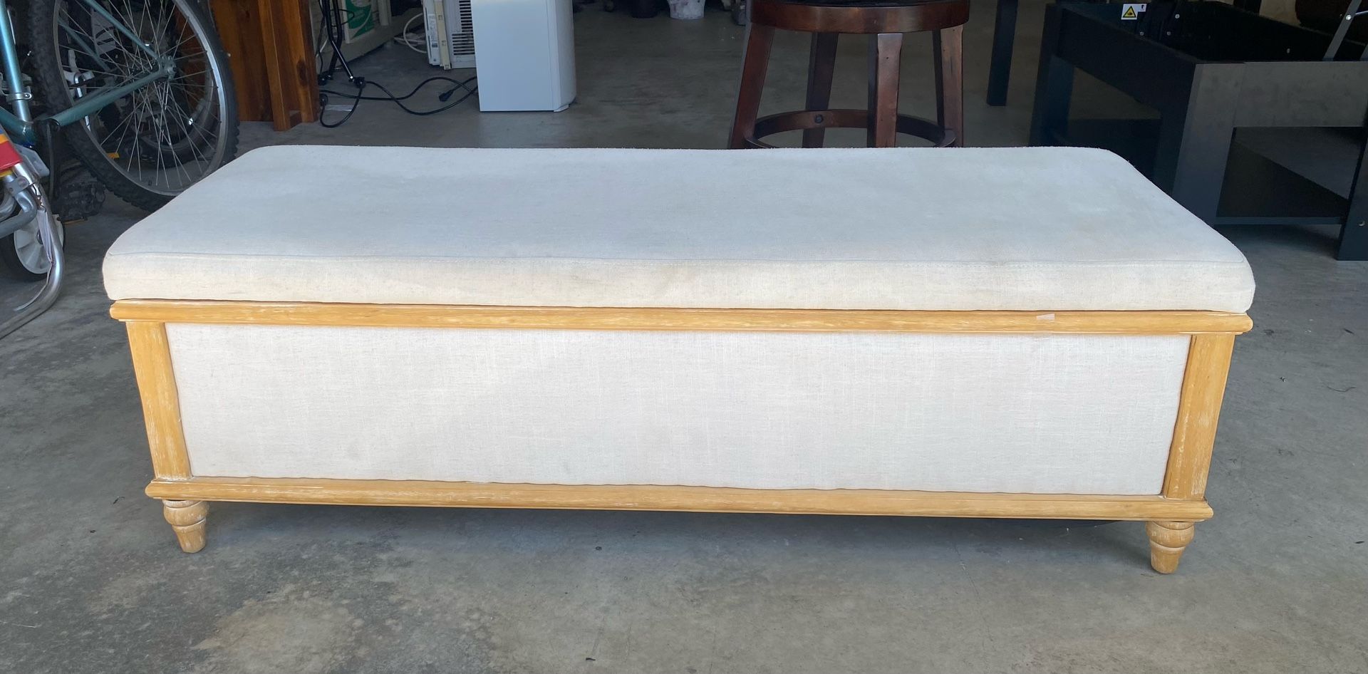 Ottoman Storage Padded Large Bench Seat Furniture