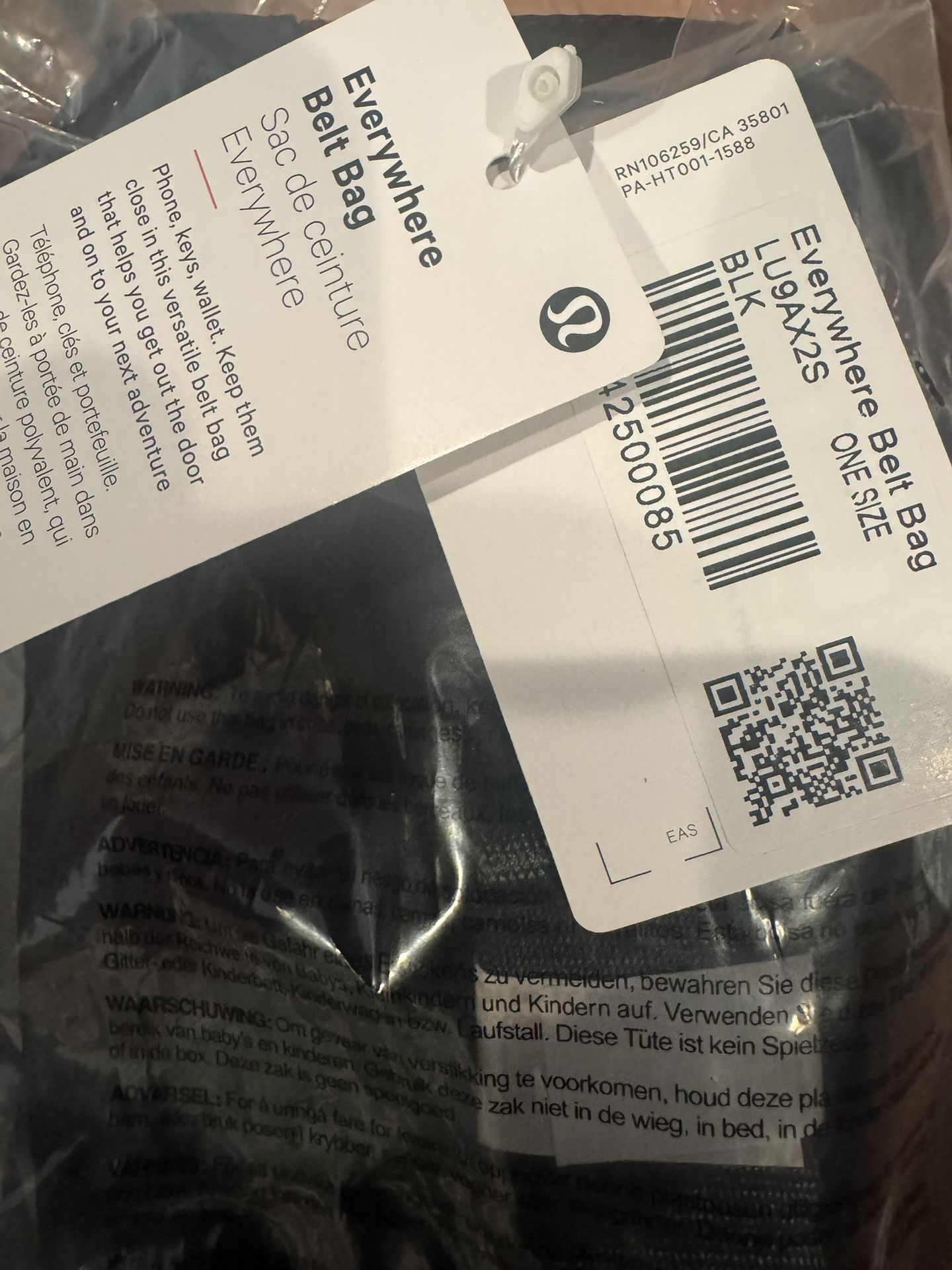 Lululemon Everywhere Belt Bag Crossbody Shoulder 1L Black New With Tags