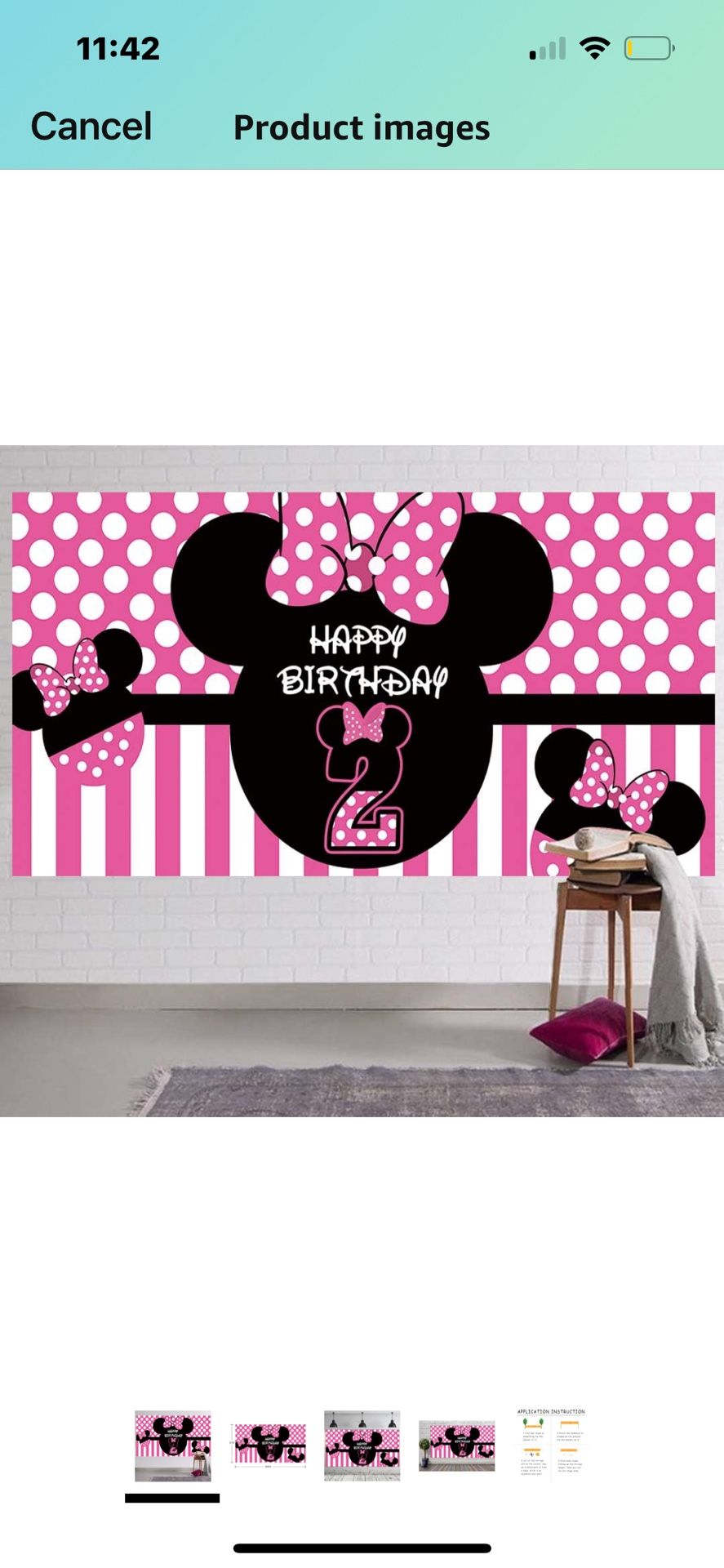 Minnie Mouse 2nd Birthday Backdrop