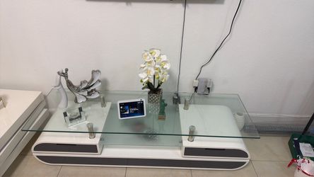 Modern White & Glass TV Stand