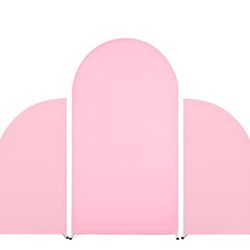 (BABY BLUE) Stretchy Double-Sided Arch Backdrop Covers Set of 3 – High Elasticity, Fitted for Round Top & Half Moon Backdrops – Ideal for Wedding, Bir