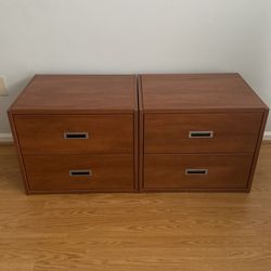 Two Strong Oak Storage Cabinets