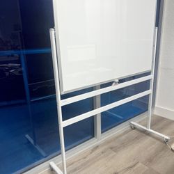 White Rolling Dry-Erase Board 