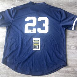 DON MATTINGLY SIGNED AUTOGRAPH MITCHELL &NESS NEW YORK YANKEES BP JERSEY JSA COA