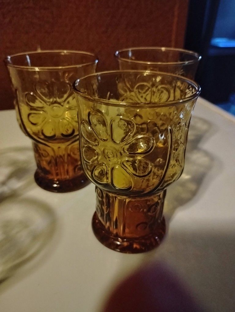 3 Vintage Libby Juice Glasses