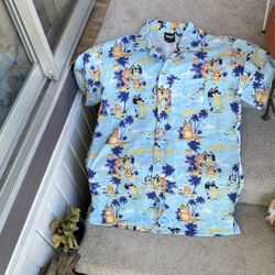 Bluey And Bingo  Adults Shirt Hawaiians Tropical Print 