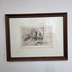 Roy C. Purcell Home Brew Etching Signed Numbered Breweriana Americana Print