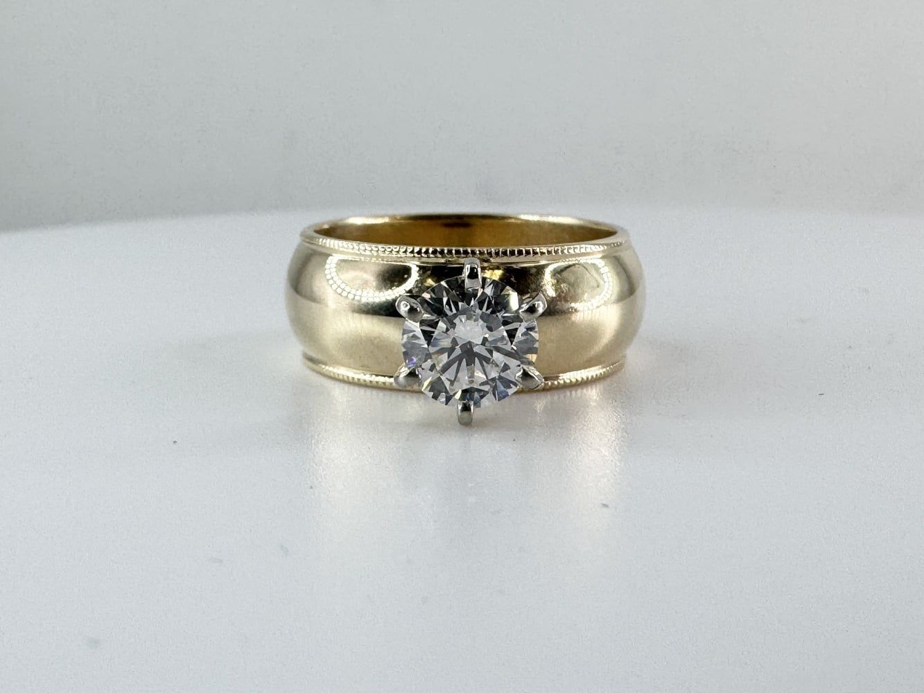 Ladies 1.19ct l, SI1 Diamond Solitaire 14k Yellow Gold Engagement Ring 9.7 Grams Size 8 11052657