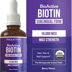 Triquetra Biotin Premium Liquid Supplement 10000mcg Healthy Hair, Skin & Nails