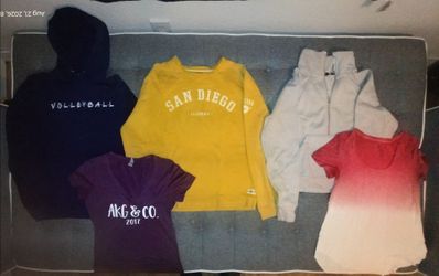 Women's Clothing Bundle (San Diego Crewneck, Volleyball Hoodie, Tops) - Sizes M-L