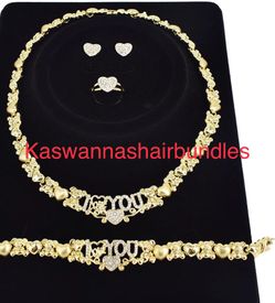 18kt gold plated necklace set