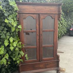 Mahogany Corner Showcase Antique 
