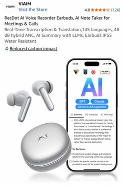 AI Voice Recorder Earbuds