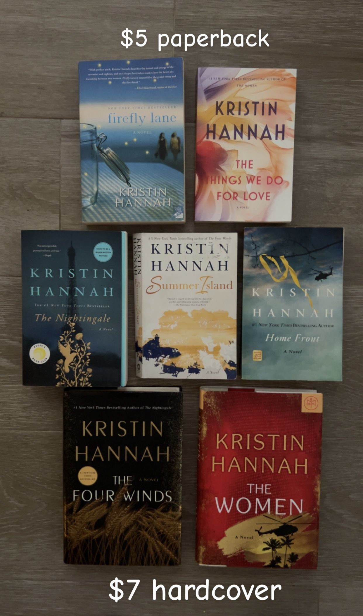 Kristin Hannah Books The Things We Do For Love Home Front Summer Island The Nightingale Firefly Lane The Four Winds The Women
