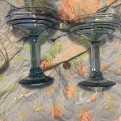 Great Murano Cocktail Glasses Super Heavy  And Solid 