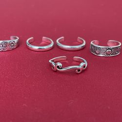 Beautiful Sterling Silver 925 Toe Rings (Choose Your Favorite)
