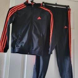 Adidas Boys  Zip Front classic Tricot Jacket And Joggers Set