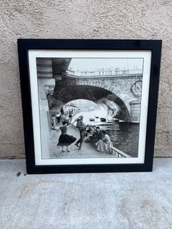 Rock 'N' Roll Dancers On Paris Quays, River Seine VNTG Framed Wall Art