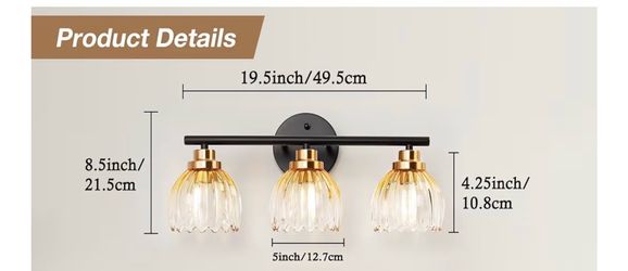 Taloya 3 light bathroom vanity light