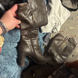 Le Saunda Brown Leather Boots