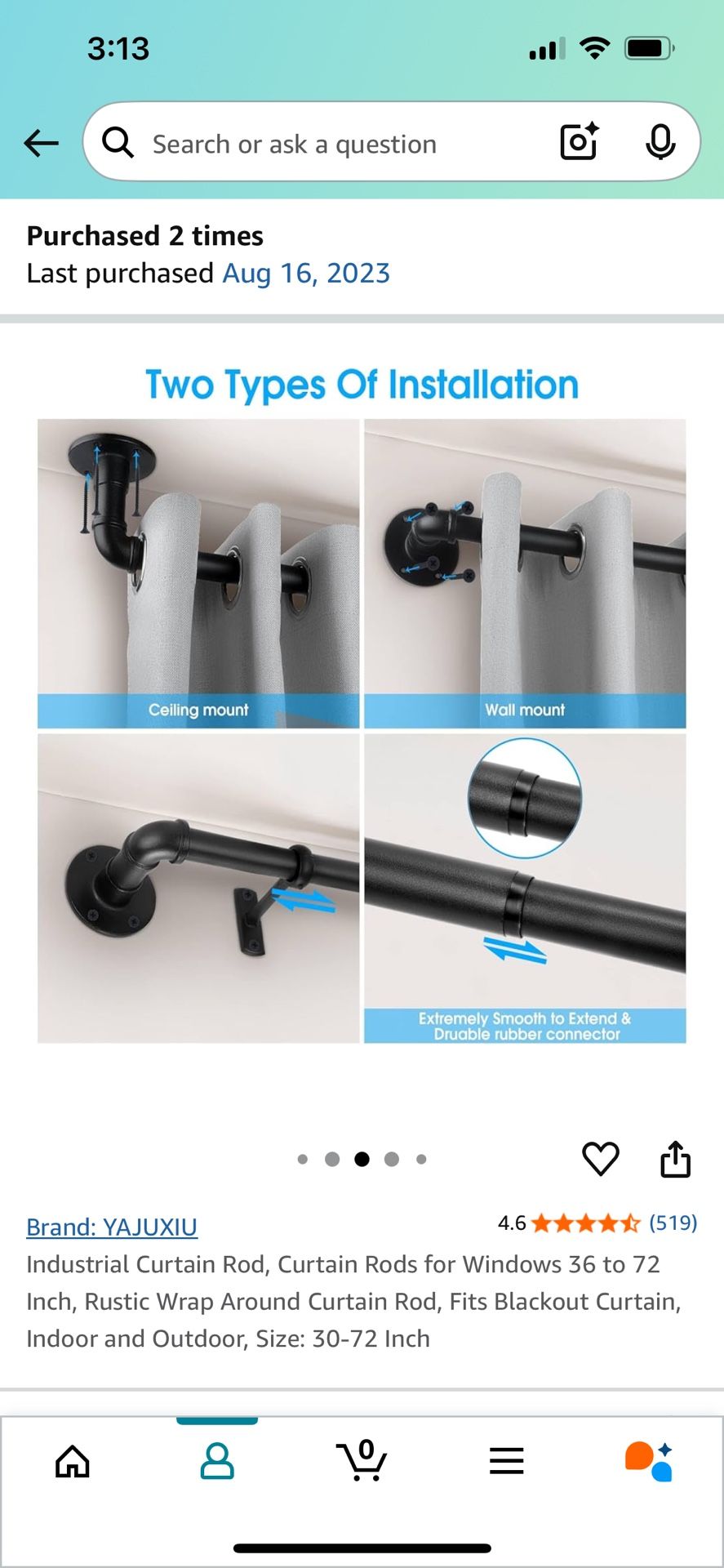 black curtain rods