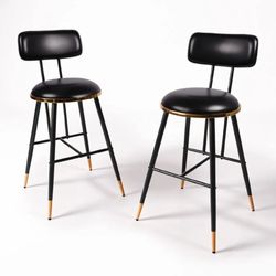 Set of 2 Bar Stools Counter Height Chairs Kitchen Island Chairs