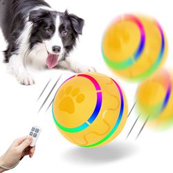 Peppy Pet Ball for Dogs with Remote Control, Interactive Dog Toy with Led Flash Lights for Small/Meduium/Large Dogs Breed, Durable Wicked Ball with Mo