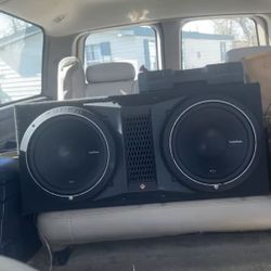 Rockford Fosgate P1 "12 Subs In Ported Box Along With Rockford Fosgate T4-400 Amp