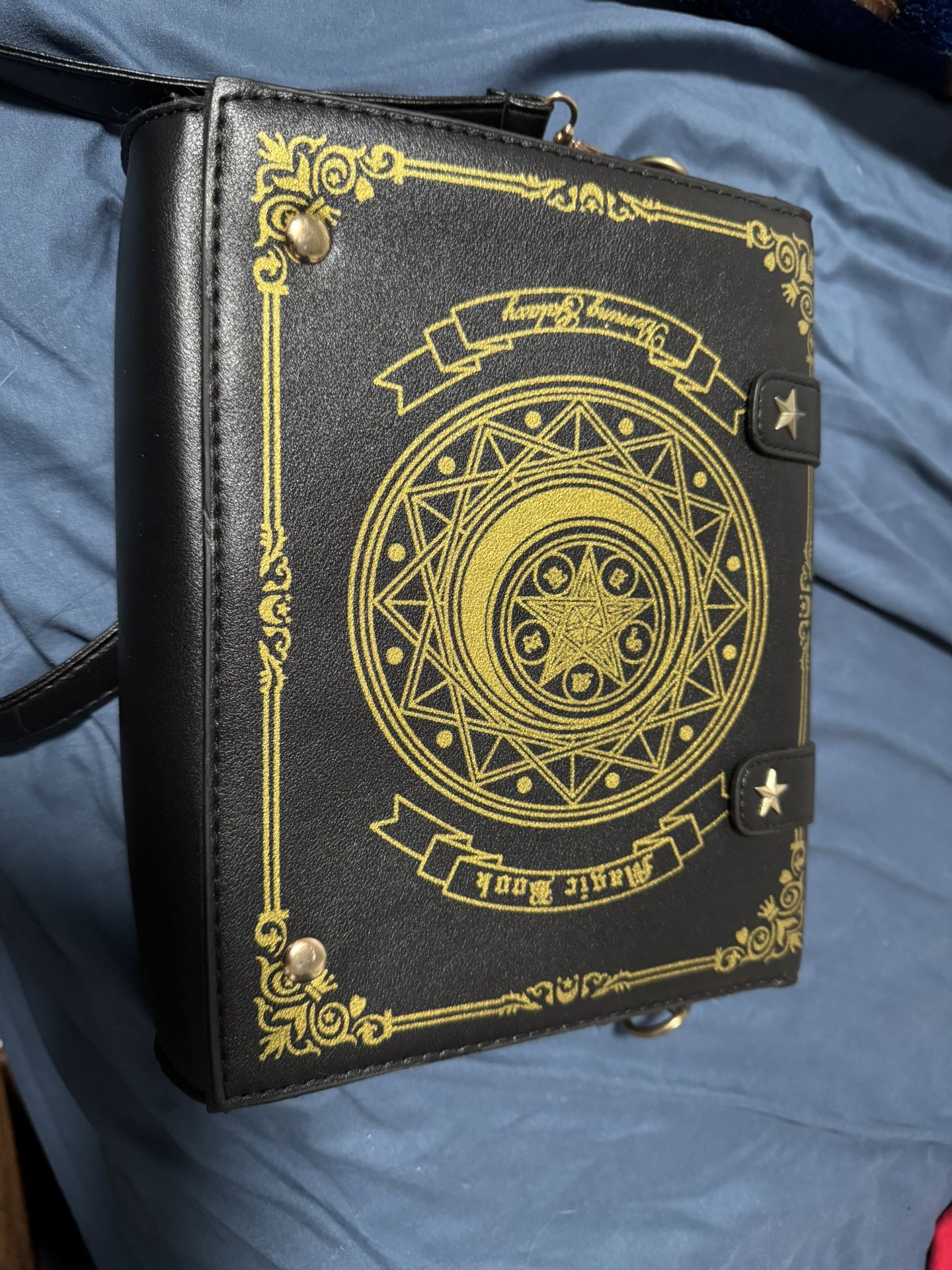 Black And Golden Moon Star Bag