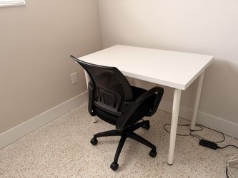 White Table IKEA (39 “ Long) like NEW