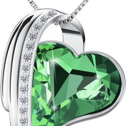 Crystal Necklaces 18K Gold Plated Love Heart Pendant Necklace Jewelry Gifts 