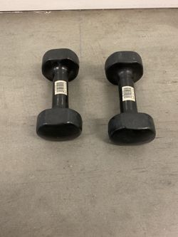 10 pound dumbbells 5 pounds times two
